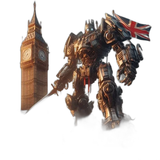 robot, weapon, concept art, 3d render transparent PNG cut-out
