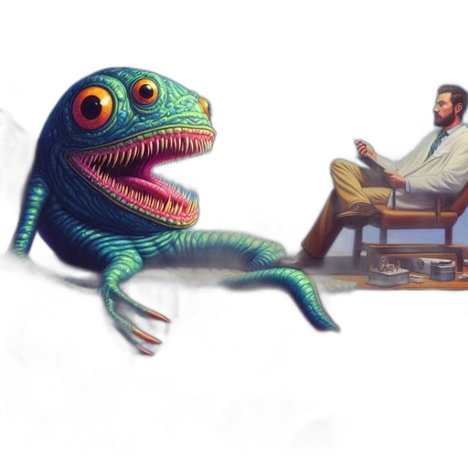 creature, animal, dragon, furniture transparent PNG cut-out