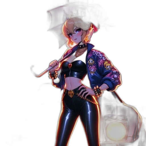 jacket, robot, staff, weapon transparent PNG cut-out