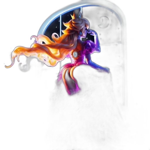 dragon, mask, hair, staff transparent PNG cut-out