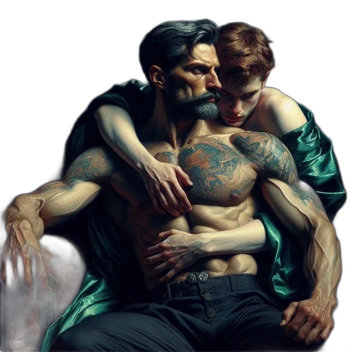 concept art, photorealistic, cyberpunk, oil painting transparent PNG cut-out