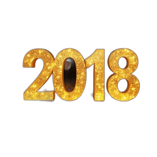 3d render, golden, new, year transparent PNG cut-out