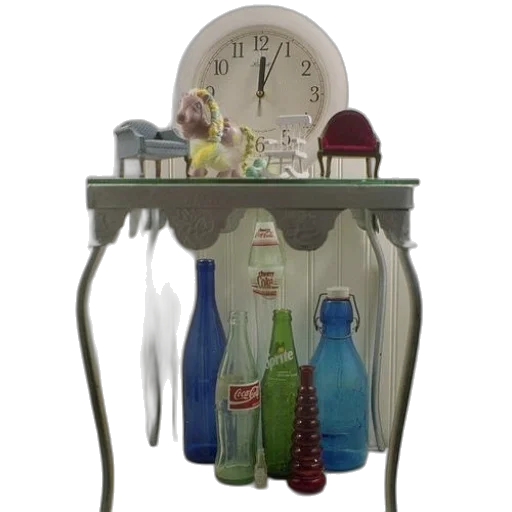 furniture, bottle, 3d render, table transparent PNG cut-out