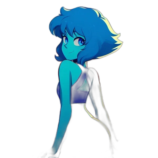 dress, robot, hair, staff transparent PNG cut-out