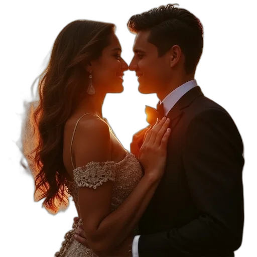 dress, photorealistic, fire, sunset transparent PNG cut-out