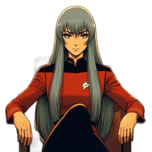 staff, jacket, face, hair transparent PNG cut-out