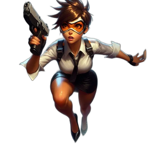 weapon, staff, face, jacket transparent PNG cut-out