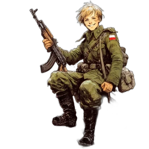weapon, jacket, staff, concept art transparent PNG cut-out