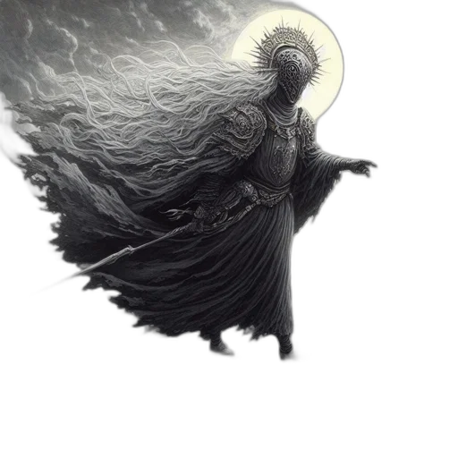 creature, dress, dragon, staff transparent PNG cut-out
