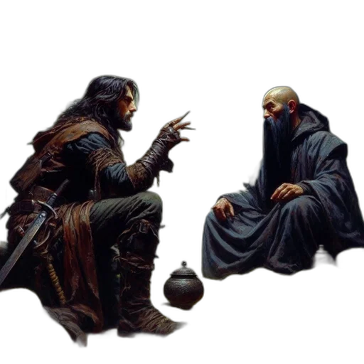 concept art, fantasy art, oil painting, pixel art transparent PNG cut-out