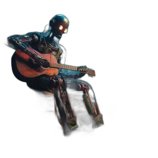 robot, jacket, weapon, creature transparent PNG cut-out