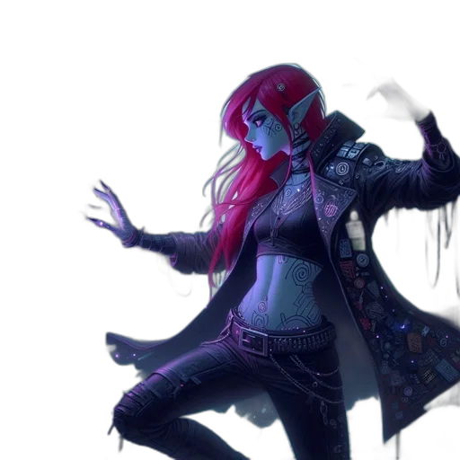 jacket, concept art, cyberpunk, fantasy art transparent PNG cut-out
