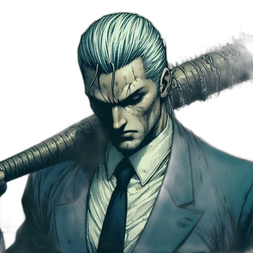 staff, face, weapon, comic book art transparent PNG cut-out