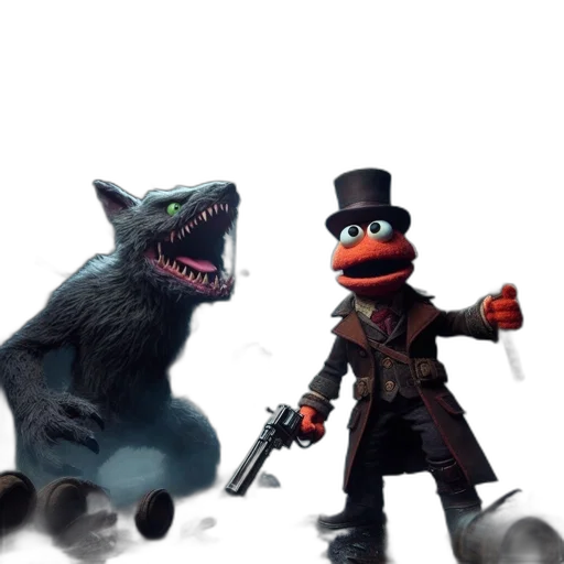 concept art, 3d render, underwater, two transparent PNG cut-out