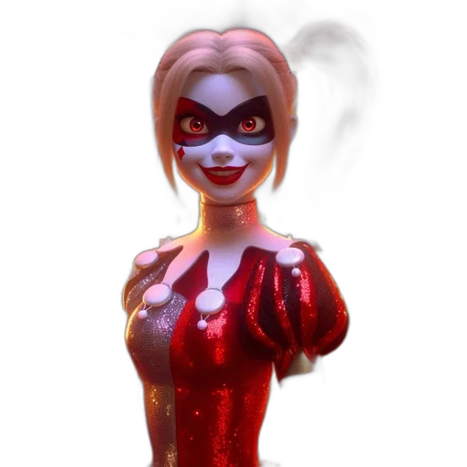 dress, mask, 3d render, comic book art transparent PNG cut-out