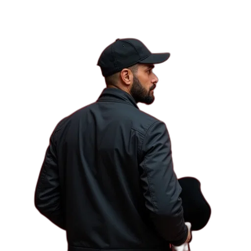 jacket, staff, hat, umbrella transparent PNG cut-out