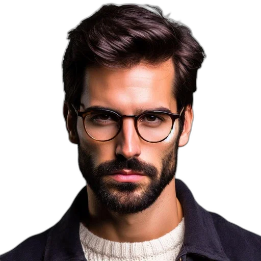 hair, face, jacket, animal transparent PNG cut-out
