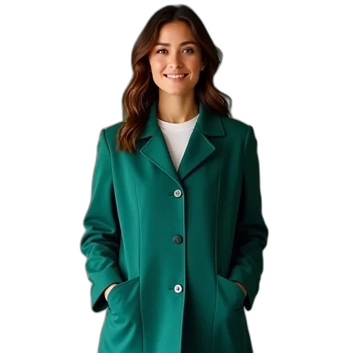 jacket, dress, green, women transparent PNG cut-out