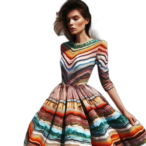 dress, photorealistic, colorful, monochrome transparent PNG cut-out