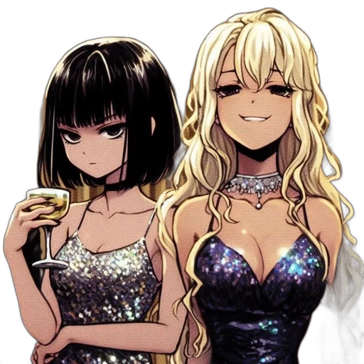 dress, jewelry, anime, cartoon transparent PNG cut-out