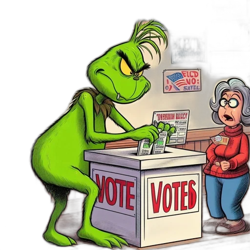 concept art, grinch, stands, voting transparent PNG cut-out