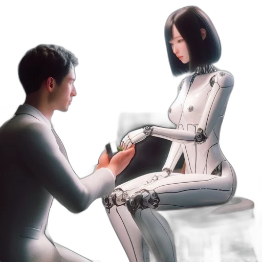 robot, concept art, cyberpunk, comic book art transparent PNG cut-out