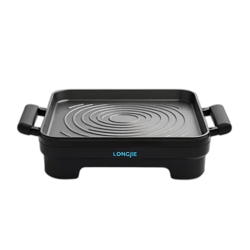 black, electric, griddle, silver transparent PNG cut-out