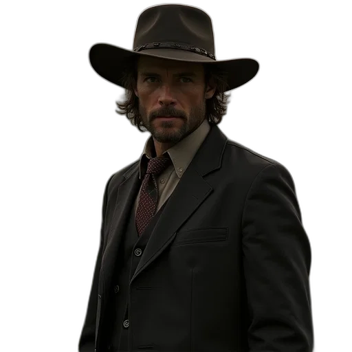 hat, jacket, staff, concept art transparent PNG cut-out