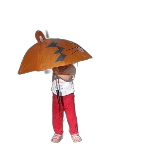 umbrella, staff, jacket, hat transparent PNG cut-out