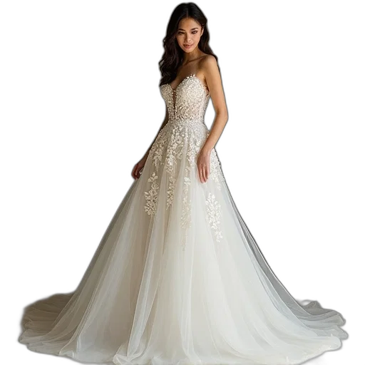 dress, beautiful, bride, new transparent PNG cut-out