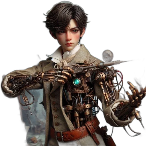 robot, weapon, concept art, cyberpunk transparent PNG cut-out