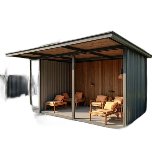 furniture, umbrella, 3d render, photorealistic transparent PNG cut-out