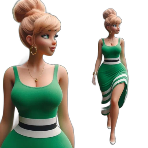 dress, 3d render, concept art, cartoon transparent PNG cut-out