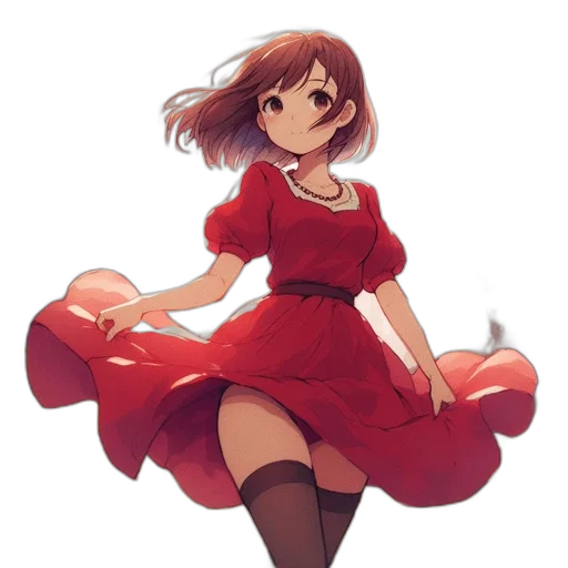 dress, staff, flower, weapon transparent PNG cut-out