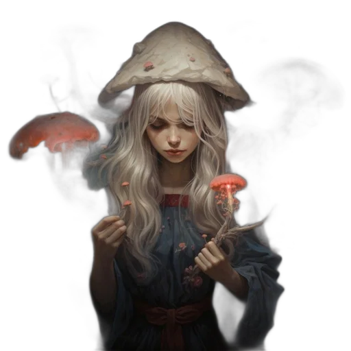umbrella, dragon, hat, staff transparent PNG cut-out