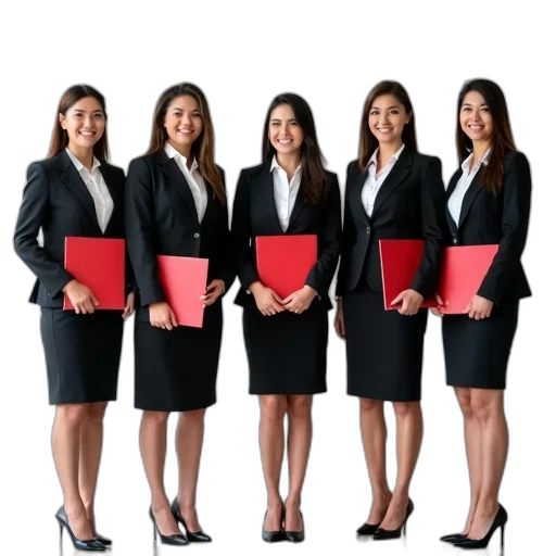staff, group, five, professional transparent PNG cut-out