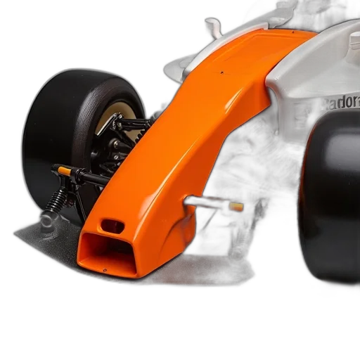 car, orange, plastic, mounted transparent PNG cut-out
