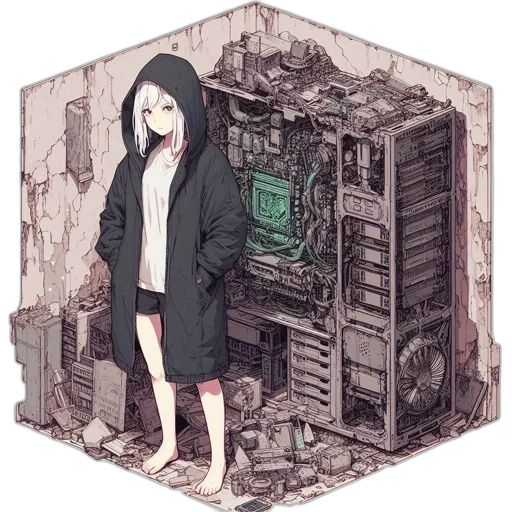 robot, creature, dress, jacket transparent PNG cut-out