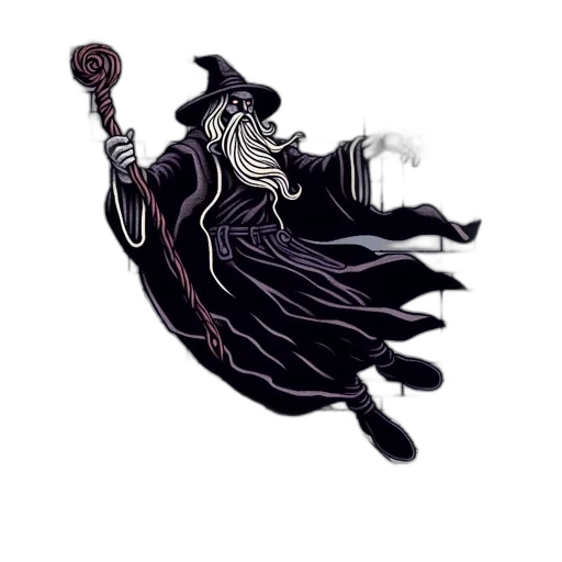 staff, hat, creature, concept art transparent PNG cut-out