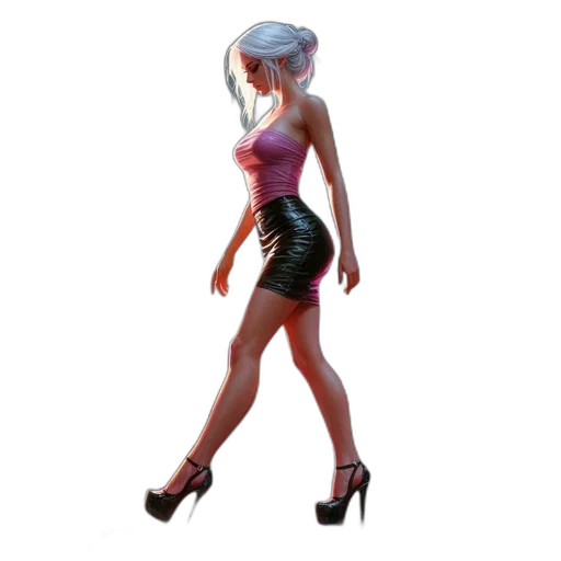 dress, robot, concept art, 3d render transparent PNG cut-out