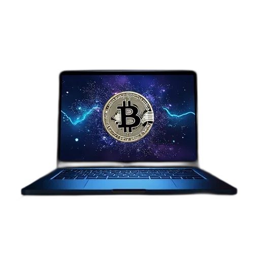 laptop, title, bitcoin, blockchain transparent PNG cut-out