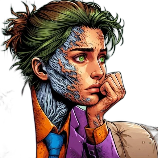 face, mask, comic book art, concept art transparent PNG cut-out