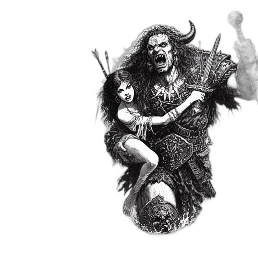pencil sketch, fantasy art, concept art, comic book art transparent PNG cut-out