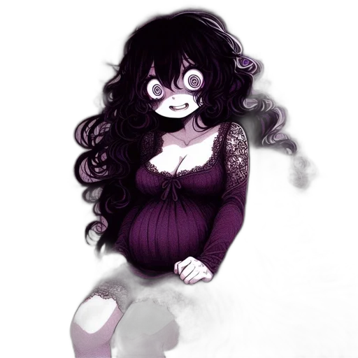 dress, creature, mask, hair transparent PNG cut-out