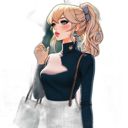 dress, staff, jacket, anime transparent PNG cut-out
