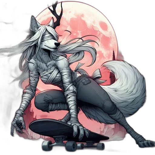 creature, dragon, staff, mask transparent PNG cut-out