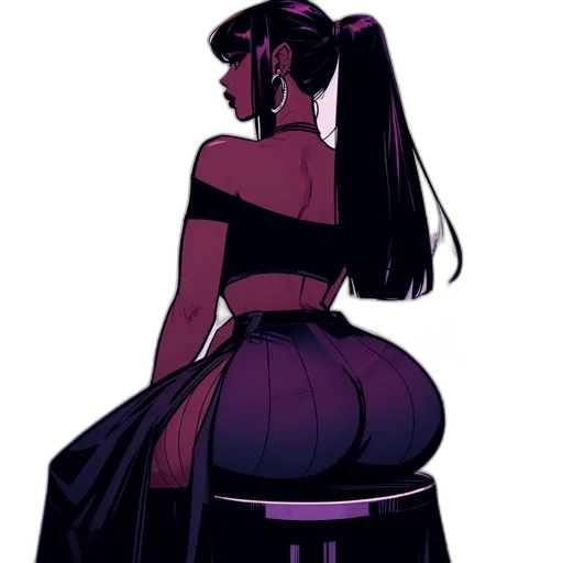 dress, concept art, cyberpunk, anime transparent PNG cut-out
