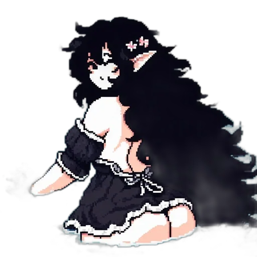 creature, dress, hair, mask transparent PNG cut-out