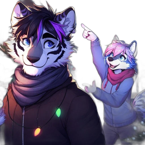 jacket, staff, mask, vaporwave transparent PNG cut-out