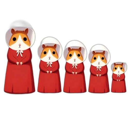 3d render, concept art, four, hamsters transparent PNG cut-out
